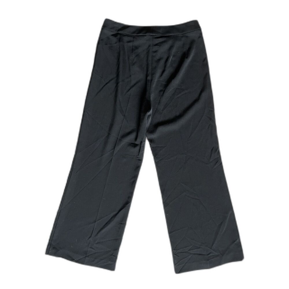 St. John Caviar Black Wide Leg Pants Trousers Women's Size 8 - Picture 4 of 9